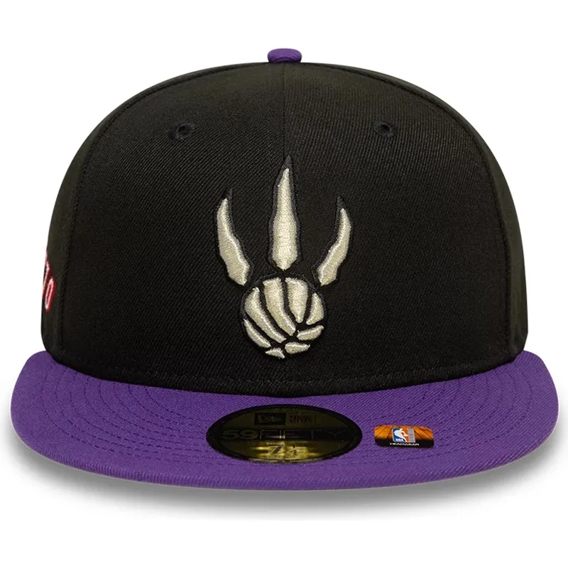 cappellino-piatto-nero-e-viola-regolato-59fifty-classic-dei-toronto-raptors-nba-di-new-era