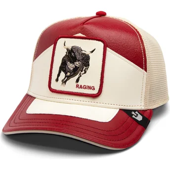 Casquette trucker rouge et blanche bull Moto Lamba Raging The Farm Goorin Bros.