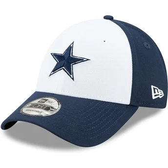 Cappellino curvo bianco e blu navy regolabile 9FORTY The League di Dallas Cowboys NFL di New Era