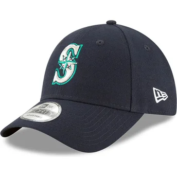 New Era Curved Brim 9FORTY The League Seattle Mariners MLB Navy Blue Adjustable Cap