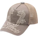 beige-truckerkeps-desert-tiger-fran-ed-hardy