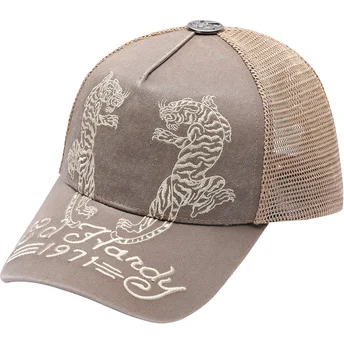 Gorra trucker beige Desert Tiger de Ed Hardy