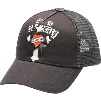Schwarze Trucker-Kappe Los Angeles Cross von Ed Hardy