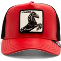 cappello-trucker-rosso-e-nero-cavallo-shleather-stallion-the-farm-di-goorin-bros