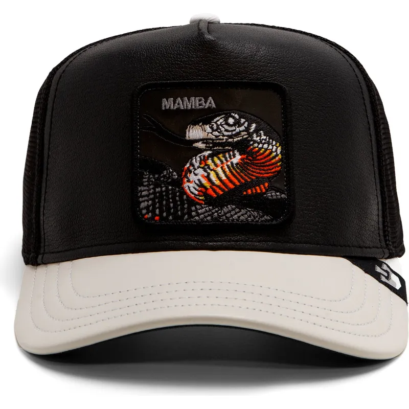 gorra-trucker-nera-e-grigia-serpente-mamba-shleather-snake-the-farm-di-goorin-bros
