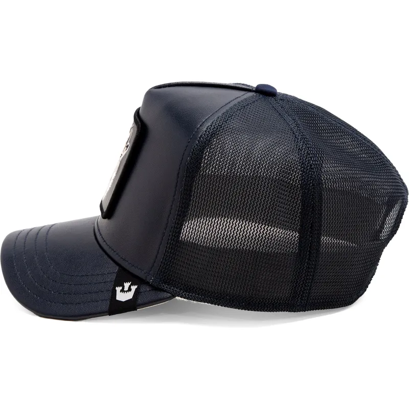 marineblaue-trucker-kappe-lone-shleather-wolf-the-farm-mit-wolf-von-goorin-bros