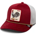 cappellino-trucker-rosso-e-bianco-gallo-cock-garnet-rooster-the-farm-jewel-tones-di-goorin-bros