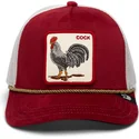 casquette-trucker-rouge-et-blanche-coq-cock-garnet-rooster-the-farm-jewel-tones-goorin-bros