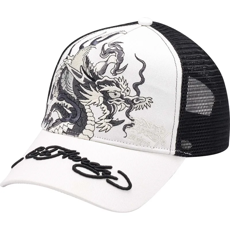 cappellino-trucker-bianco-e-nero-mono-giant-dragon-di-ed-hardy