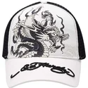 casquette-trucker-blanche-et-noire-mono-giant-dragon-ed-hardy