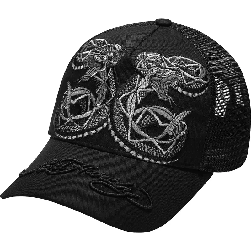 epci-curbata-negru-snapback-duo-black-snake-de-ed-hardy