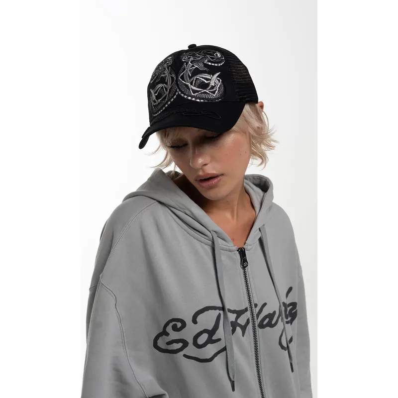 epci-curbata-negru-snapback-duo-black-snake-de-ed-hardy