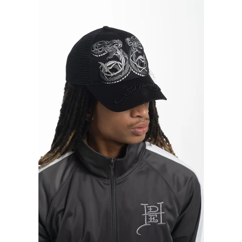 epci-curbata-negru-snapback-duo-black-snake-de-ed-hardy