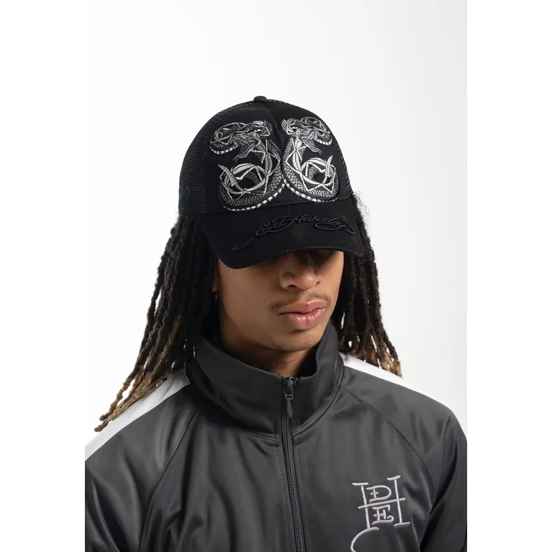 epci-curbata-negru-snapback-duo-black-snake-de-ed-hardy