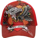 casquette-trucker-rouge-brave-hearts-ed-hardy