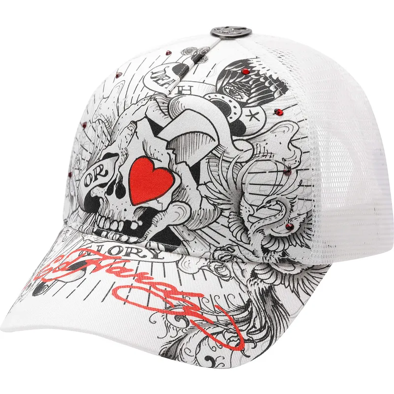 epci-curbata-alb-snapback-death-or-glory-de-ed-hardy