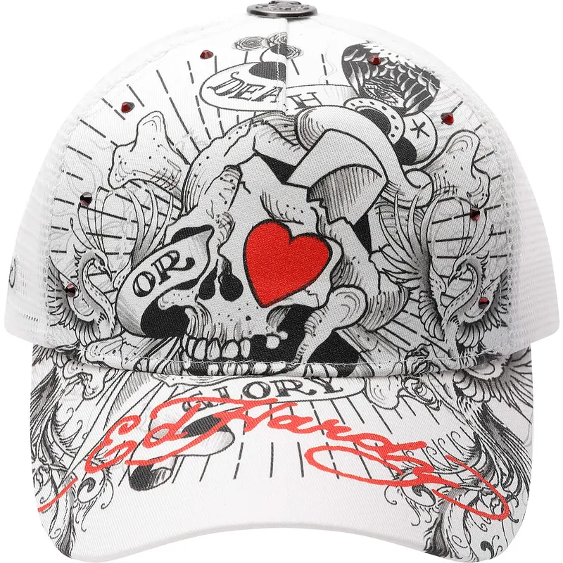 epci-curbata-alb-snapback-death-or-glory-de-ed-hardy
