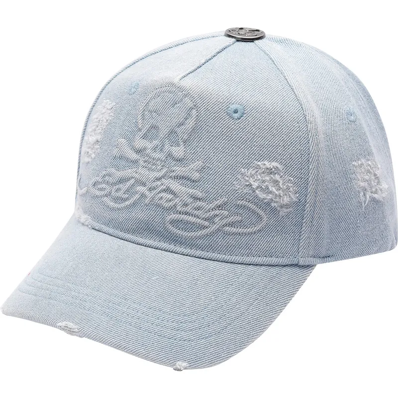 epci-curbata-albastru-reglabila-denim-embossed-skull-de-ed-hardy