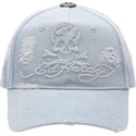 epci-curbata-albastru-reglabila-denim-embossed-skull-de-ed-hardy