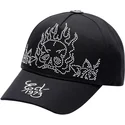 cappellino-curvo-nero-regolabile-flaming-skull-di-ed-hardy