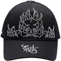 cappellino-curvo-nero-regolabile-flaming-skull-di-ed-hardy
