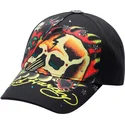 cappellino-curvo-nero-regolabile-skull-chopper-di-ed-hardy