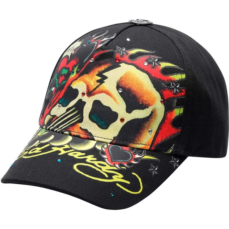 verstellbare-schwarze-skull-chopper-kappe-von-ed-hardy