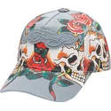 ed-hardy-verstellbare-blaue-skull-rose-denim-kappe-mit-gebogenem-schirm