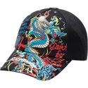 gorra-curva-negra-ajustable-blue-dragon-de-ed-hardy