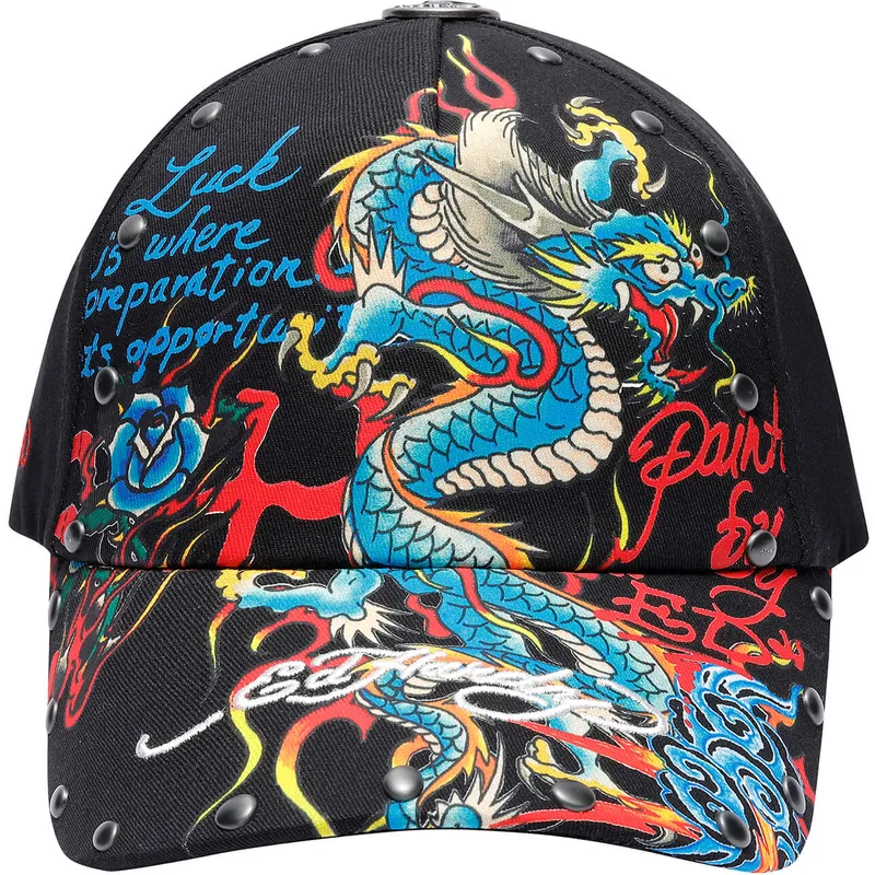 cappellino-curvo-nero-regolabile-blue-dragon-di-ed-hardy