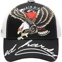 casquette-trucker-noire-et-blanche-soaring-eagle-ed-hardy