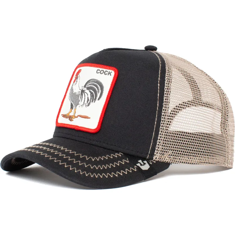 cappellino-trucker-nero-gallo-rooster-di-goorin-bros