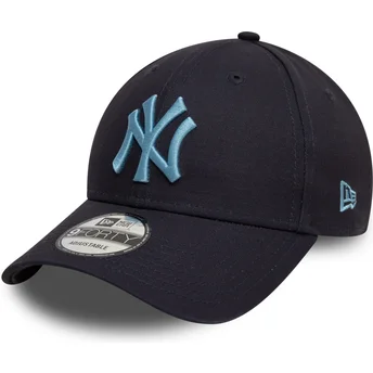 Casquette courbée bleue marine ajustable avec logo bleu 9FORTY League Essential New York Yankees MLB New Era