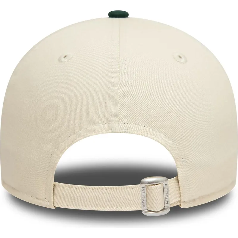 cappello-curvo-beige-e-verde-regolabile-9forty-colour-block-degli-oakland-athletics-mlb-di-new-era