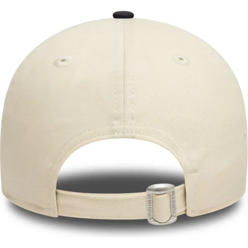cappellino-curvo-beige-e-blu-navy-regolabile-9forty-colour-block-dei-new-york-yankees-mlb-di-new-era