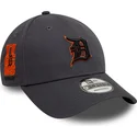 new-era-curved-brim-orange-logo-9forty-side-patch-detroit-tigers-mlb-grey-adjustable-cap