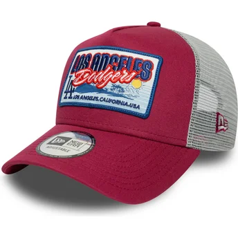 Cappellino trucker rosso 9FORTY A Frame Patch dei Los Angeles Dodgers MLB di New Era