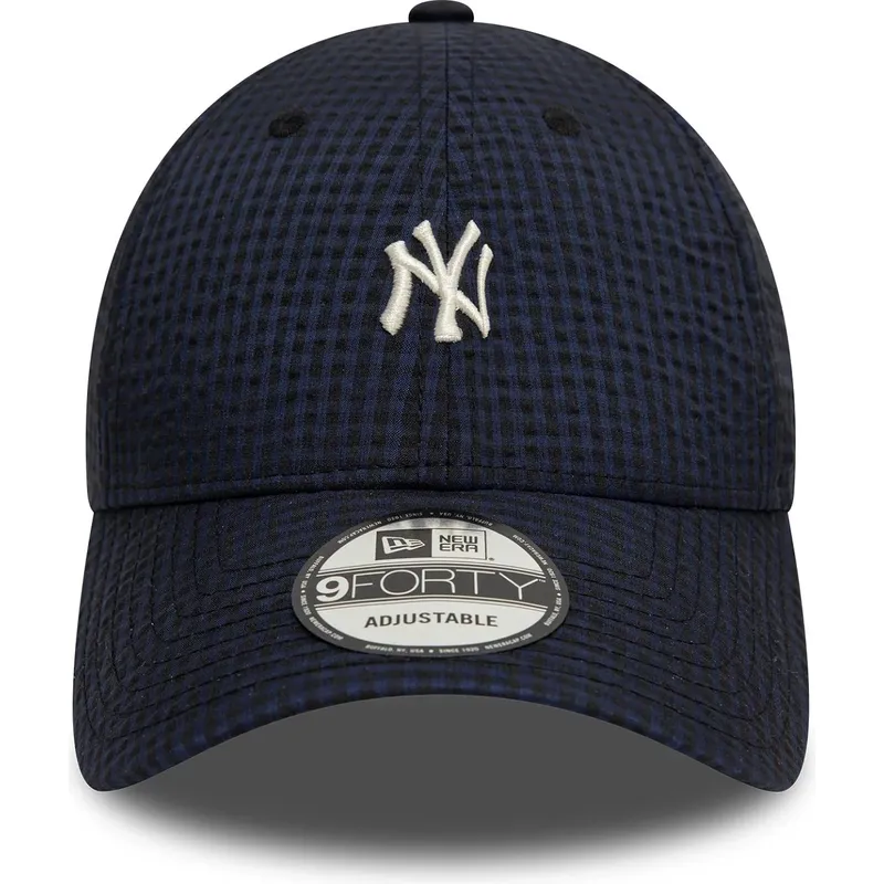 new-era-mlb-new-york-yankees-9forty-seersucker-verstellbare-kappe-mit-gebogenem-schirm-in-marineblau