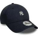 justerbar-marinbla-9forty-seersucker-keps-med-bojd-skarm-fran-new-york-yankees-mlb-av-new-era