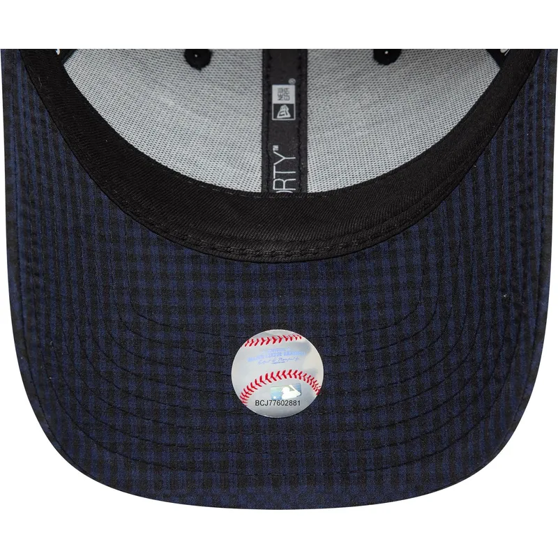 new-era-mlb-new-york-yankees-9forty-seersucker-verstellbare-kappe-mit-gebogenem-schirm-in-marineblau