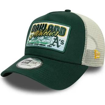 New Era 9FORTY A Frame Patch Oakland Athletics MLB Green Trucker Hat