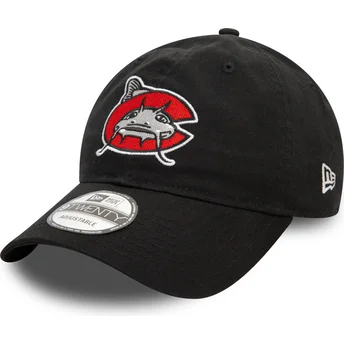 Gorra curva negra ajustable 9TWENTY de Carolina Mudcats MiLB de New Era