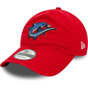 Gorra curva roja ajustable 9TWENTY de Clearwater Threshers MiLB de New Era