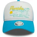 casquette-trucker-blanche-et-bleue-pour-femme-9forty-a-frame-foam-florida-beach-villes-et-plages-new-era