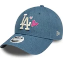 epci-curbata-albastru-reglabila-9forty-denim-icon-heart-de-los-angeles-dodgers-mlb-de-new-era