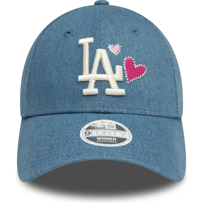 epci-curbata-albastru-reglabila-9forty-denim-icon-heart-de-los-angeles-dodgers-mlb-de-new-era