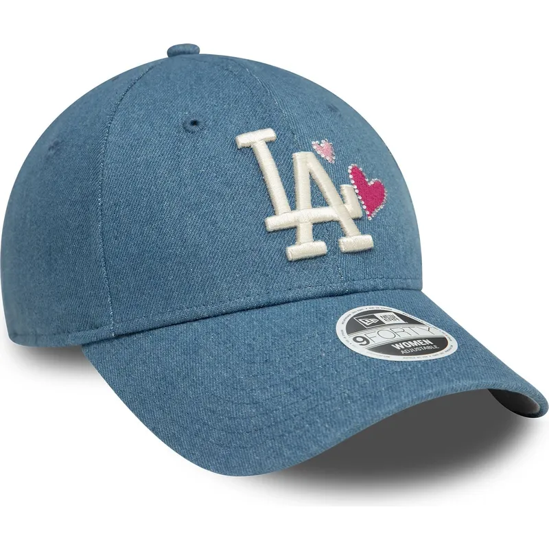 epci-curbata-albastru-reglabila-9forty-denim-icon-heart-de-los-angeles-dodgers-mlb-de-new-era