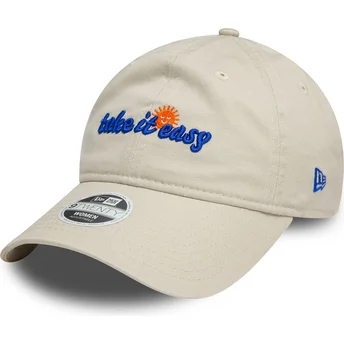 Cap curbată beige adjustable strap 9TWENTY de Take It Easy de New Era