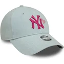 epci-curbata-albastru-reglabila-rosa-9forty-denim-icon-heart-de-new-york-yankees-mlb-de-new-era