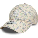 beige-verstellbare-curved-cap-fur-damen-9twenty-floral-quilt-der-new-york-yankees-mlb-von-new-era